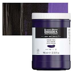 Liquitex Heavy Body Artist Acrylic - Dioxazine Purple, 32 oz Jar and swatch