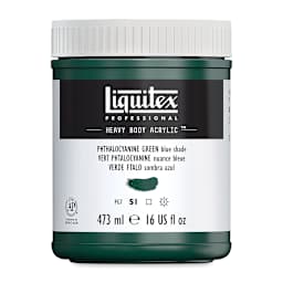Liquitex Heavy Body Artist Acrylics - Phthalo Green (Blue Shade), 16 oz Jar