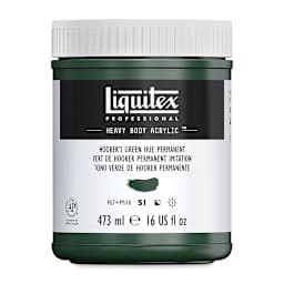 Liquitex Heavy Body Artist Acrylics - Hooker's Green Hue Permanent, 16 oz Jar