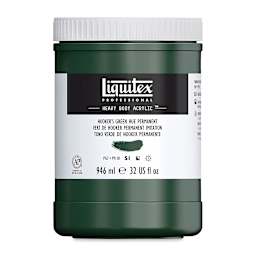Liquitex Heavy Body Artist Acrylics - Hooker's Green Hue Permanent, 32 oz Jar