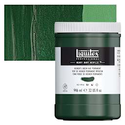 Liquitex Heavy Body Artist Acrylic - Hooker's Green Hue Permanent, 32 oz Jar and swatch