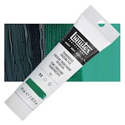 Liquitex Heavy Body Artist Acrylic - Transparent Viridian Hue, 2 oz Tube and swatch