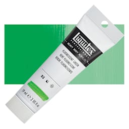 Liquitex Heavy Body Artist Acrylic - Fluorescent Green, 59 ml, Tube and swatch