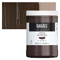 Liquitex Heavy Body Artist Acrylic - Burnt Umber, 32 oz Jar and swatch