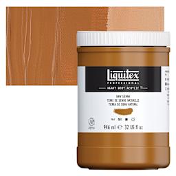 Liquitex Heavy Body Artist Acrylic - Raw Sienna, 32 oz Jar and swatch