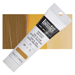 Liquitex Heavy Body Artist Acrylic - Transparent Raw Sienna, 2 oz Tube and swatch