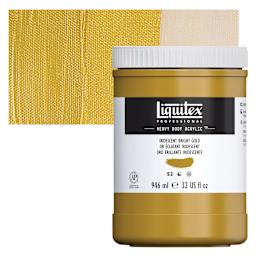Liquitex Heavy Body Artist Acrylic - Iridescent Bright Gold, 32 oz Jar and swatch