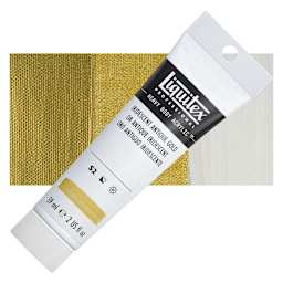 Liquitex Heavy Body Artist Acrylic - Iridescent Antique Gold, 2 oz Tube and swatch