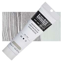 Liquitex Heavy Body Artist Acrylic - Iridescent Rich Silver, 4.65 oz Tube and swatch
