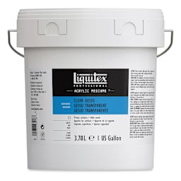 Liquitex Acrylic Gesso-Clear 1 Gallon Bucket. Front of bucket.
