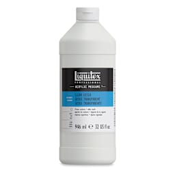 Liquitex Acrylic Gesso-Clear 32oz Bottle. Front of bottle.