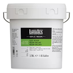 Liquitex Fluids Acrylic Medium - Gloss, Gallon. Front of bucket.