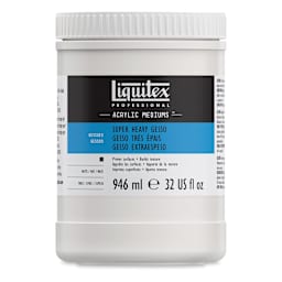 Liquitex Super Heavy Acrylic Gesso-White 32oz Jar. Front of jar.