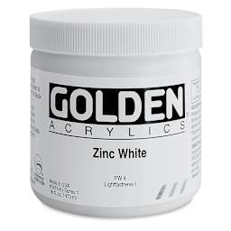 Golden Heavy Body Artist Acrylics - Zinc White, 16 oz Jar