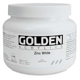 Golden Heavy Body Artist Acrylics - Zinc White, 32 oz Jar