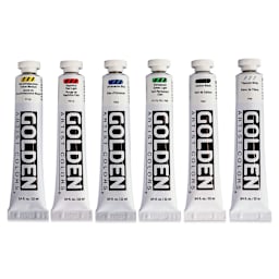 Golden Heavy Body Artist Acrylic Set - Intro Set of 6, Assorted Colors, 22 ml Tubes (out of packaging)