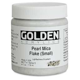 Golden Special Iridescent Acrylics - Pearl Mica Flake (Small), 4 oz jar