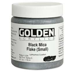 Golden Special Iridescent Acrylics - Black Mica Flake (Small), 4 oz jar