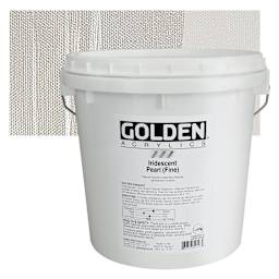 Golden Heavy Body Acrylic Paint - Iridescent Pearl (Fine), 128 oz, jar with swatch