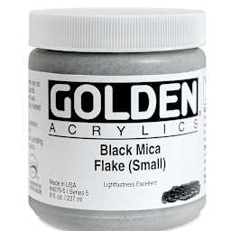 Golden Special Iridescent Acrylics - Black Mica Flake (Small), 8 oz jar