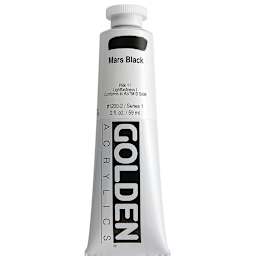 Golden Heavy Body Artist Acrylics - Mars Black, 2 oz Tube
