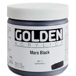 Golden Heavy Body Artist Acrylics - Mars Black, 16 oz Jar