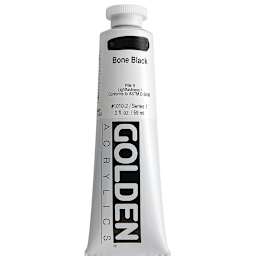 Golden Heavy Body Artist Acrylics - Bone Black, 2 oz Tube