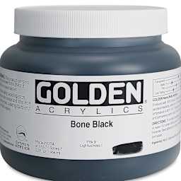 Golden Heavy Body Artist Acrylics - Bone Black, 32 oz Jar