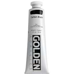 Golden Heavy Body Artist Acrylics - Carbon Black, 2 oz Tube