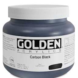 Golden Heavy Body Artist Acrylics - Carbon Black, 32 oz Jar