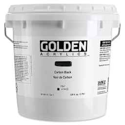 Golden Heavy Body Artist Acrylic - Carbon Black, 128 oz Jar