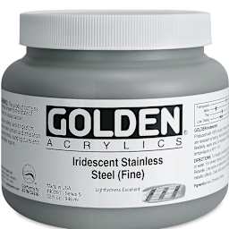Golden Heavy Body Artist Acrylics - Iridescent Stainless Steel (Fine), 32 oz Jar