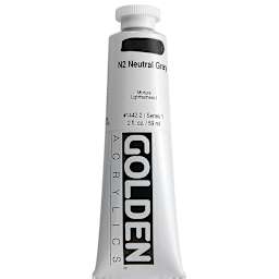 Golden Heavy Body Acrylic Paint - Neutral Gray N2, 2 oz tube