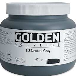 Golden Heavy Body Artist Acrylics - Neutral Gray N2, 32 oz Jar