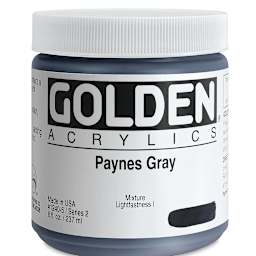 Golden Heavy Body Artist Acrylics - Paynes Gray, 8 oz Jar
