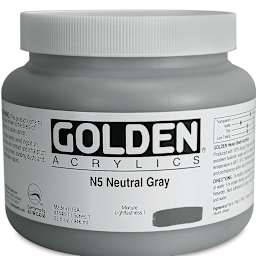 Golden Heavy Body Artist Acrylics - Neutral Gray N5, 32 oz Jar