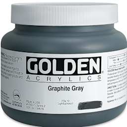 Golden Heavy Body Artist Acrylics - Graphite Gray, 32 oz Jar
