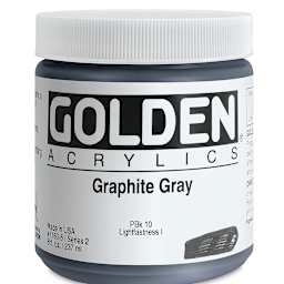 Golden Heavy Body Artist Acrylics - Graphite Gray, 8 oz Jar