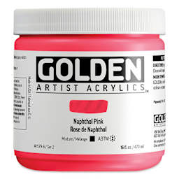 Golden Heavy Body Acrylic Paint - Naphthol Pink, 473 ml Jar