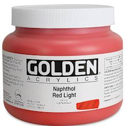 Golden Heavy Body Artist Acrylics - Naphthol Red Light, 32 oz Jar
