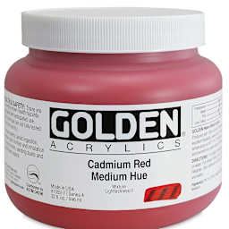 Golden Heavy Body Artist Acrylics - Cadmium Red Medium Hue, 32 oz Jar