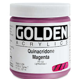 Golden Heavy Body Artist Acrylics - Quinacridone Magenta, 8 oz Jar