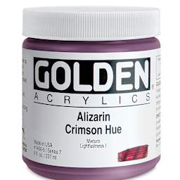 Golden Heavy Body Artist Acrylics - Alizarin Crimson Hue, 8 oz Jar