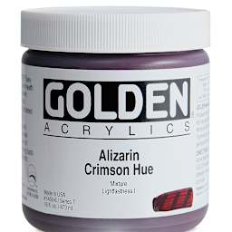 Golden Heavy Body Artist Acrylics - Alizarin Crimson Hue, 16 oz Jar