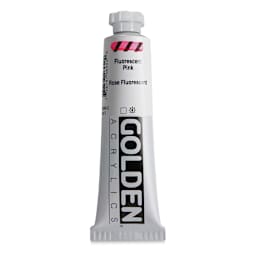 Golden Heavy Body Artist Acrylics - Fluorescent Pink, 2 oz Tube