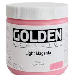 Golden Heavy Body Artist Acrylics - Light Magenta, 16 oz Jar