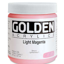 Golden Heavy Body Artist Acrylics - Light Magenta, 8 oz jar