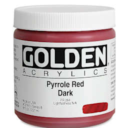 Golden Heavy Body Artist Acrylics - Pyrrole Red Dark, 8 oz Jar