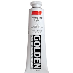 Golden Heavy Body Artist Acrylics - Pyrrole Red Light, 2 oz Tube