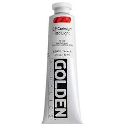 Golden Heavy Body Artist Acrylics - Cadmium Red Light, 2 oz Tube